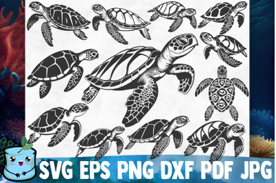 Sea Turtles Silhouettes Bundle