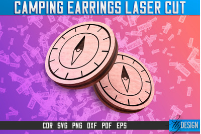 Camping Earrings Laser Cut SVG | Accessories Laser Cut SVG Design