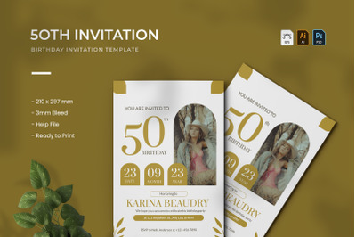 50th - Birthday Invitation