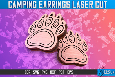 Camping Earrings Laser Cut SVG | Accessories Laser Cut SVG Design