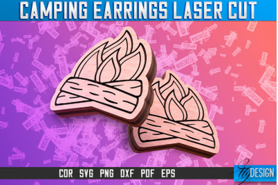 Camping Earrings Laser Cut SVG | Accessories Laser Cut SVG Design