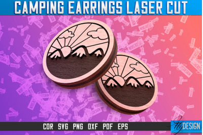 Camping Earrings Laser Cut SVG | Accessories Laser Cut SVG Design