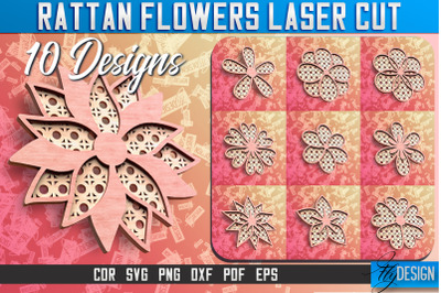 Rattan Flowers Laser Cut SVG | Laser Cut SVG Design | CNC Files