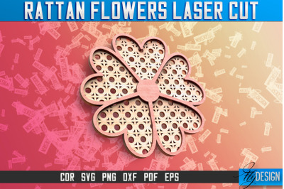 Rattan Flowers Laser Cut SVG | Laser Cut SVG Design | CNC Files