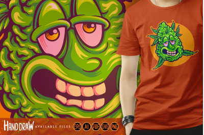 High humor funny monster weed bud