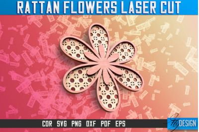 Rattan Flowers Laser Cut SVG | Laser Cut SVG Design | CNC Files
