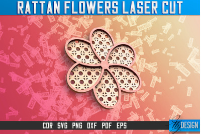 Rattan Flowers Laser Cut SVG | Laser Cut SVG Design | CNC Files