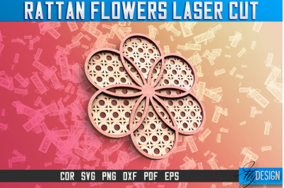 Rattan Flowers Laser Cut SVG | Laser Cut SVG Design | CNC Files