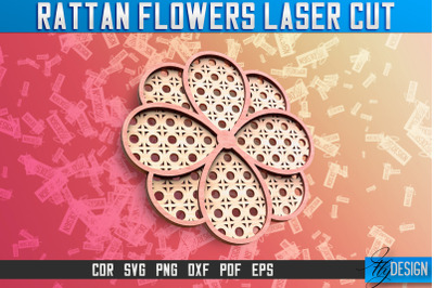 Rattan Flowers Laser Cut SVG | Laser Cut SVG Design | CNC Files