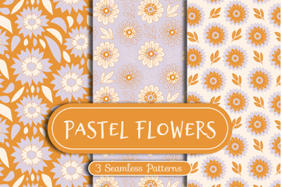 Pastel Flowers Seamless Patterns
