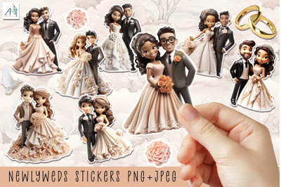 Marzipan Wedding Figurine, stickers |Png/Jpeg Print and cut