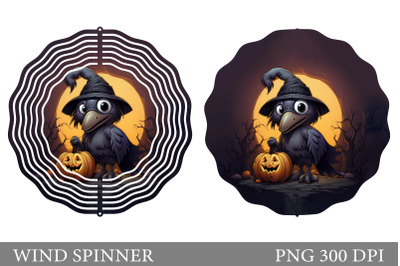 Halloween Raven Wind Spinner. Halloween Pumpkin Spinner