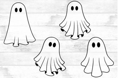 Ghost SVG PNG, Ghost Halloween Svg, Cute Ghost Halloween Clipart..