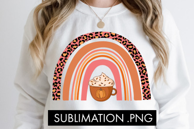 Fall Rainbow Pumpkin Spice PNG Sublimation