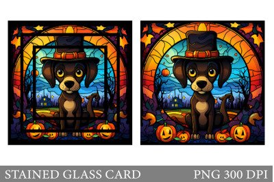 Stained Glass Dog Card. Stained Glass Card Sublimation