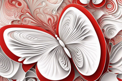 Red white AI butterfly