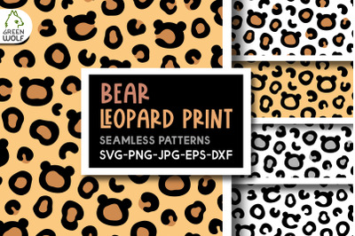 Bear leopard print svg Bear pattern svg Bear digital paper Bear svg