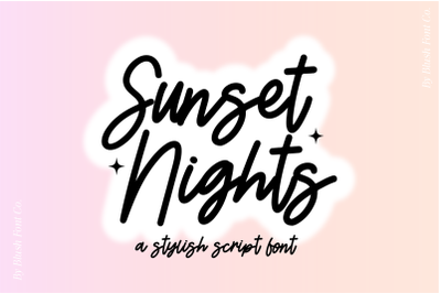 SUNSET NIGHTS Italic Handwriting Script
