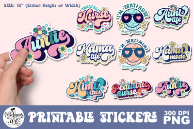 Boho Family Png Sticker Bundle, Boho Affirmations Print