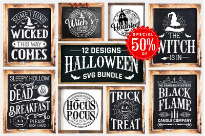 Vintage Halloween Signs Bundle | Halloween SVG Bundle