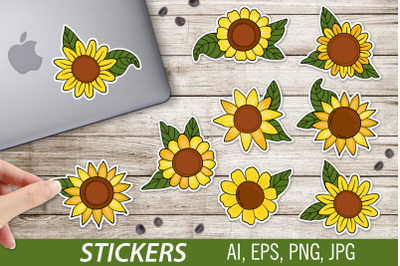 Sunflowers &2F; Printable Stickers Cricut Design