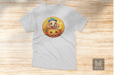 Cute Golden Retriever Dog Halloween