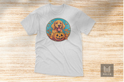 Cute Golden Retriever Dog Halloween