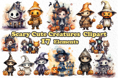 Scary Cute Creatures Clipart Halloween Clipart Spooky Png
