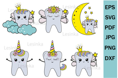 Bundle tooth fairy, svg-clipart, file for clipping