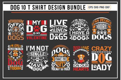 Dog typographic t shirt design bundle