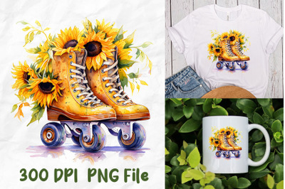 Hippie Sunflower Roller Skates Retro