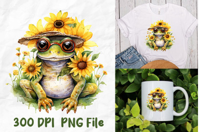 Hippie Sunflower Hippie Happy Frog