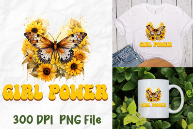 Girl Power Hippie Sunflower Moth