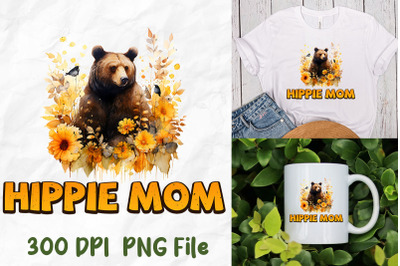 Hippie Mom Hippie Sunflower Mama Bear