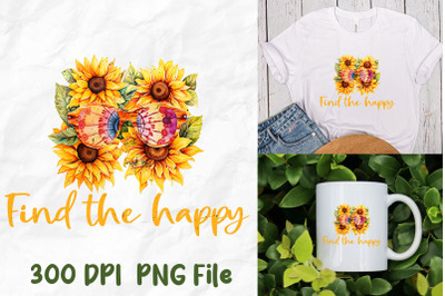 Find The Happy Hippie Sunflower Tie Dye