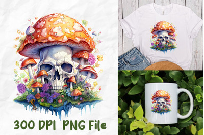 Hippie Mushroom Skull Trip Rainbow