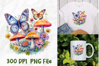 Hippie Mushroom Garden Butterfly