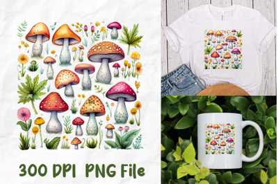 Hippie Mushroom Pattern Retro