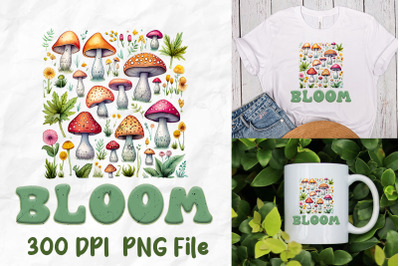 Bloom Hippie Mushroom Pattern