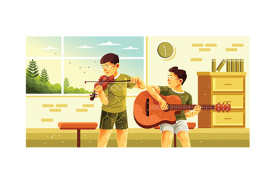 Kids Music Class Illustration