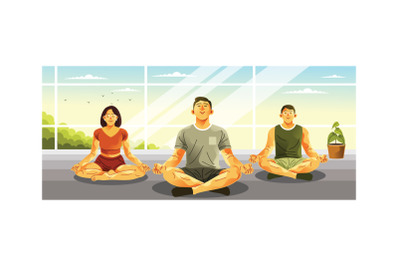 Yoga Class Illustration