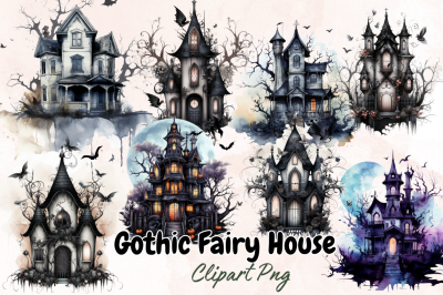 Gothic Fairy House Sublimation Clipart