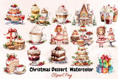 Christmas Dessert Collection Watercolor