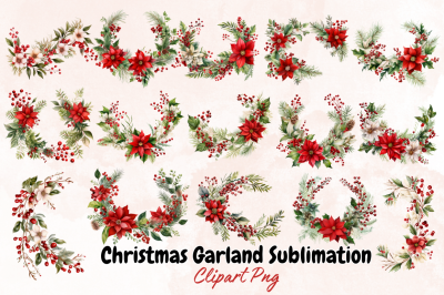 Christmas Garland Sublimation Clipart