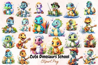 Cute Dinosaurs School Sublimation Bundle