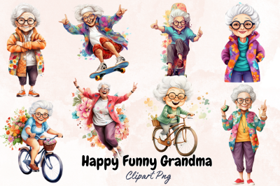 Happy Funny Grandma Sublimation Png