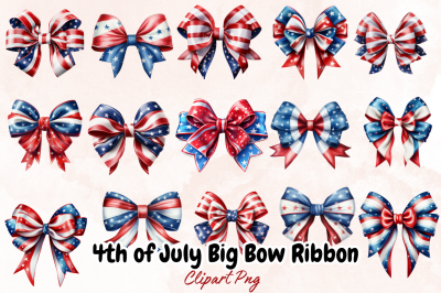 4th of July Big Bow Ribbon Sublimation