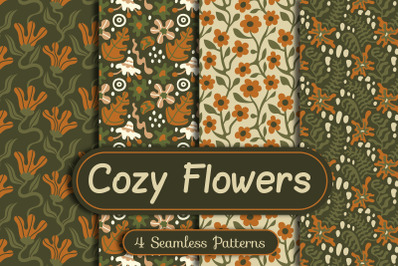 Cozy Flowers Seamless Patterns