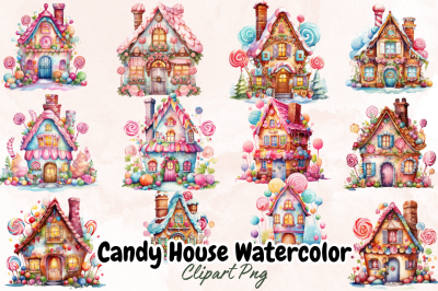 Candy House Watercolor Sublimation