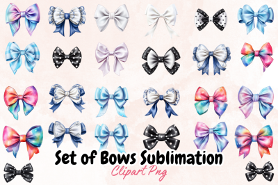 Set of Bows Sublimation Bundle Clipart